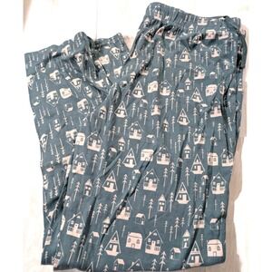 North Pole Trading Co Mens Sleepwear Pants XL‎ Pajama Sleep Lounge Houses Trees